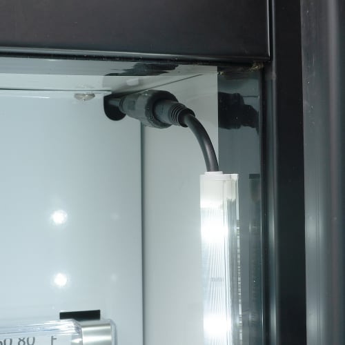 MoTak MCM7-X 24 3/8" Countertop Refrigerated Merchandiser - Swing Door, Black, 115v