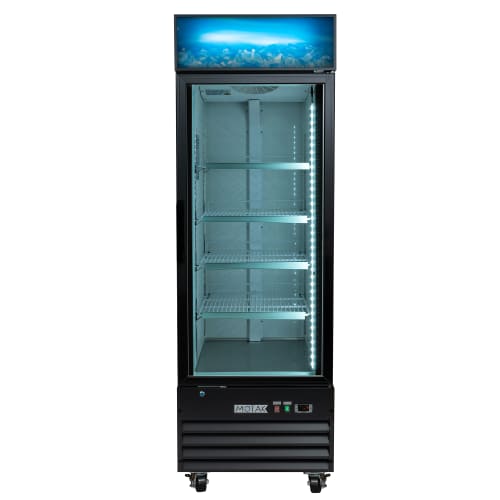 MoTak MGD-1DF-27-X 27 1/8" One Section Display Freezer w/ Swing Door - Bottom Mount Compressor, Black, 115v