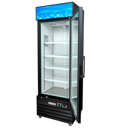 MoTak MGD-1DF-27-X 27 1/8" One Section Display Freezer w/ Swing Door - Bottom Mount Compressor, Black, 115v