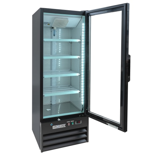 MoTak MGD-1DR-21-X 21 5/8" One Section Glass Door Merchandiser - (1) Right Hinge Doors, Black, 115v