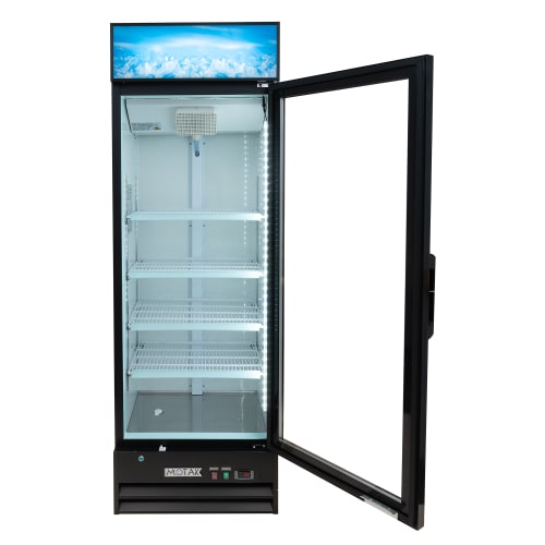 MoTak MGD-1DR-25-X 25 5/8" One Section Glass Door Merchandiser - (1) Right Hinge Doors, Black, 115v