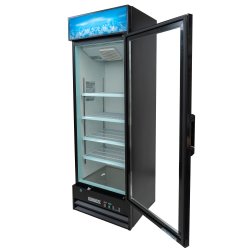 MoTak MGD-1DR-25-X 25 5/8" One Section Glass Door Merchandiser - (1) Right Hinge Doors, Black, 115v