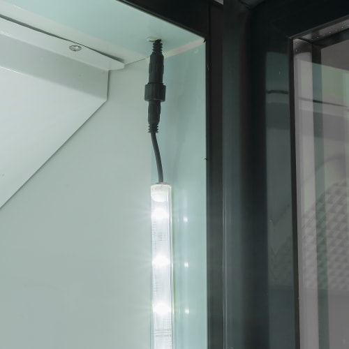 MoTak MGD-1DR-25-X 25 5/8" One Section Glass Door Merchandiser - (1) Right Hinge Doors, Black, 115v