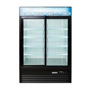 MoTak MGD-2DR-47-X 53 1/8" Two Section Glass Door Merchandiser - (2) Sliding Doors, 115v, Black