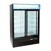 MoTak MGD-2DR-47-X 53 1/8" Two Section Glass Door Merchandiser - (2) Sliding Doors, 115v, Black