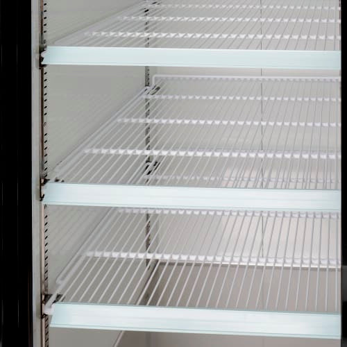 MoTak MGD-2DR-47-X 53 1/8" Two Section Glass Door Merchandiser - (2) Sliding Doors, 115v, Black