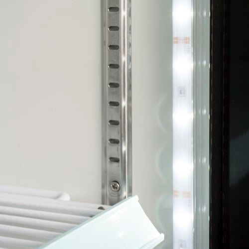 MoTak MGD-2DR-47-X 53 1/8" Two Section Glass Door Merchandiser - (2) Sliding Doors, 115v, Black