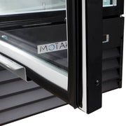 MoTak MGD-3DR-80-X 78 3/8" Three Section Glass Door Merchandiser - (2) Left/Right Hinge Doors, Black, 115v