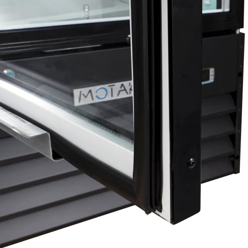 MoTak MGD-3DR-80-X 78 3/8" Three Section Glass Door Merchandiser - (2) Left/Right Hinge Doors, Black, 115v