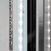 MoTak MGD-3DR-80-X 78 3/8" Three Section Glass Door Merchandiser - (2) Left/Right Hinge Doors, Black, 115v