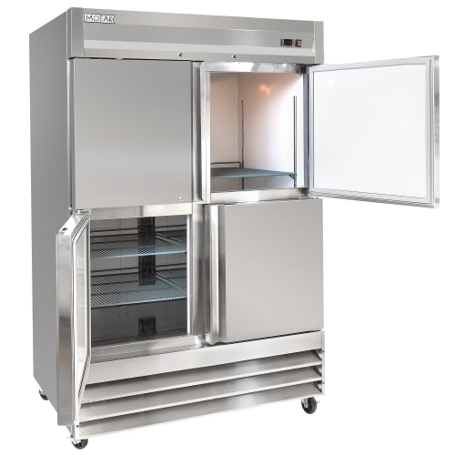 MoTak MSD-4HDF-BAL-X 54" Two Section Reach In Freezer, (4) Left/Right Hinge Solid Doors, 115v