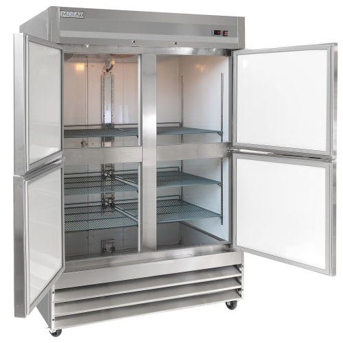 MoTak MSD-4HDR-BAL-X 54" Two Section Reach In Refrigerator - (4) Left/Right Hinge Solid Doors, 115v