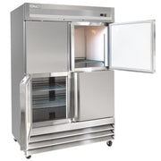 MoTak MSD-4HDR-BAL-X 54" Two Section Reach In Refrigerator - (4) Left/Right Hinge Solid Doors, 115v