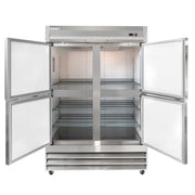 MoTak MSD-4HDR-BAL-X 54" Two Section Reach In Refrigerator - (4) Left/Right Hinge Solid Doors, 115v