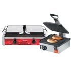 Eurodib Double Panini Grill Bottom Flat Top Ribbed 220 V - PDL3000220