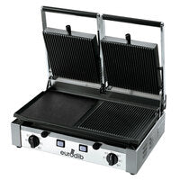 Eurodib Double Panini Grill 1 Flat 3 Ribbed 220 V - PDM3000220