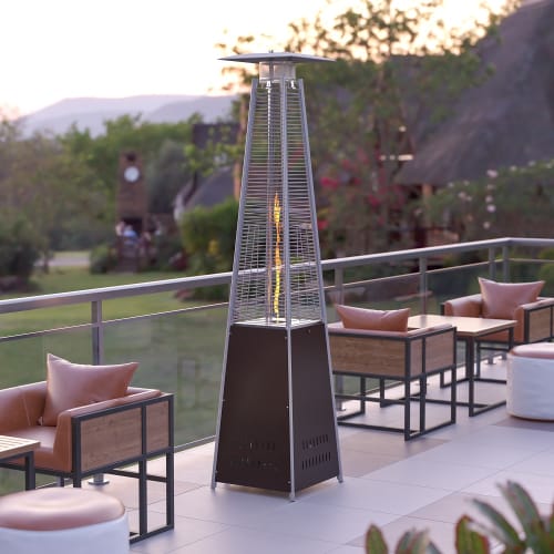 Flash Furniture NAN-FSDC-02-BR-GG 90" Portable Outdoor Patio Heater - 42,000 BTU, Stainless Steel, Liquid Propane