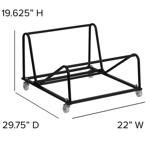 Flash Furniture RUT-188-DOLLY-GG Stacking Chair Dolly w/ (30) Chair Capacity - Steel, Black