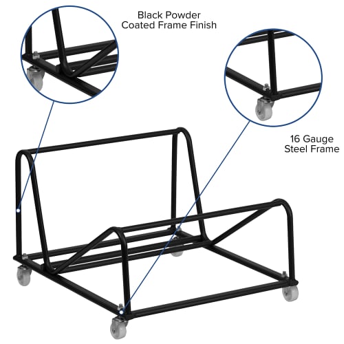 Flash Furniture RUT-188-DOLLY-GG Stacking Chair Dolly w/ (30) Chair Capacity - Steel, Black