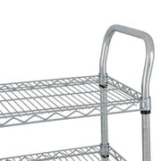 StoreIt 3 Level Wire Utility Cart w/ 600 lb Capacity - Flat Ledges, Chrome (SI-UC-3-3618-CH)