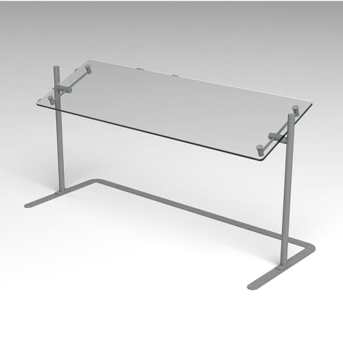 PMG - Premier Metal & Glass 62" Portable Countertop Sneeze Guard - Convertible, Glass/Stainless (RTS-PORTABLE-62)