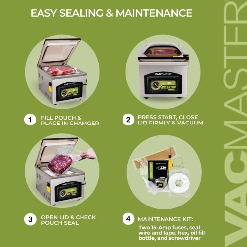 VacMaster VP230 Chamber Vacuum Sealer w/ 12" Seal Bar, 110v