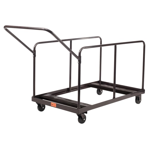 National Public Seating DYMU Folding Table Dolly w/ (12) Round & Rectangular Folding Table Capacity - Steel, Brown