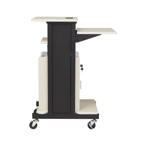 National Public Seating PRC250 40 1/2" 8 Level Presentation Station - Steel/Laminate, Black/Ivory