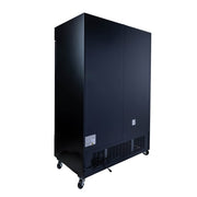 MoTak MFM-2D 53 1/5" Two Section Display Freezer w/ Swing Doors - Bottom Mount Compressor, Black, 115v