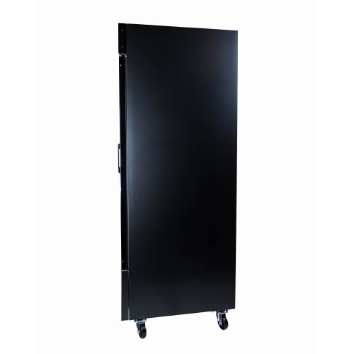 MoTak MFM-2D 53 1/5" Two Section Display Freezer w/ Swing Doors - Bottom Mount Compressor, Black, 115v