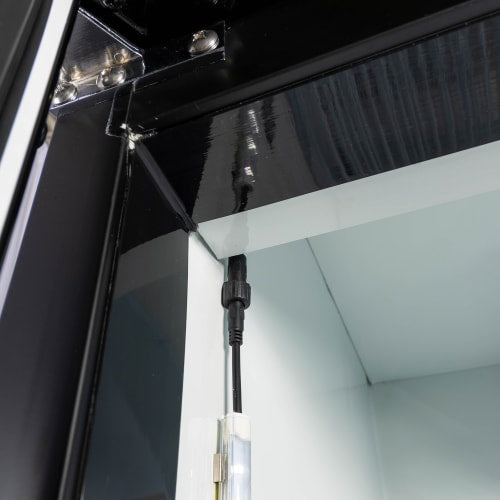 MoTak MFM-2D 53 1/5" Two Section Display Freezer w/ Swing Doors - Bottom Mount Compressor, Black, 115v