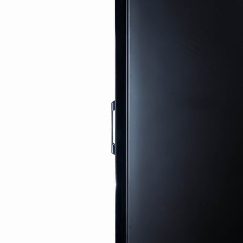 MoTak MFM-2D 53 1/5" Two Section Display Freezer w/ Swing Doors - Bottom Mount Compressor, Black, 115v