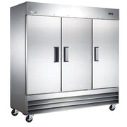 MoTak MRIR-3D 80 9/10" Three Section Reach In Refrigerator, (3) Left/Right/Right Hinge Solid Doors, 115v
