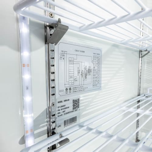 MoTak MRM-2D 53 1/5" Two Section Glass Door Merchandiser - (2) Left/Right Hinge Doors, Black, 115v