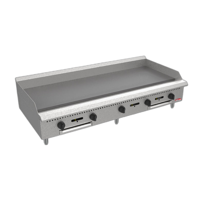 BakeMax BACG60 60" Commercial Countertop Manual Gas Griddle – 150,000 BTU Stainless Steel