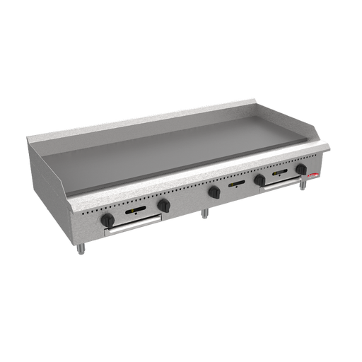 BakeMax BACG60 60" Commercial Countertop Manual Gas Griddle – 150,000 BTU Stainless Steel.