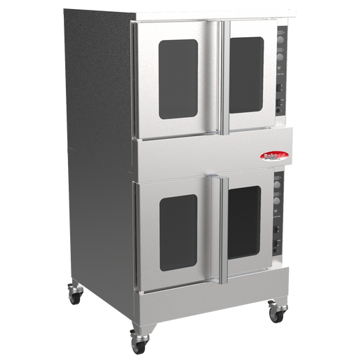 BakeMax America BADCO5G Double Stacked Gas Convection Oven for Commercial Kitchens.