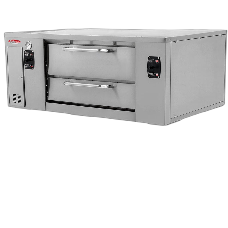 BakeMax BMBPD125 Commercial 66″ Wide Gas Pizza Stone Deck Oven – Floor Model