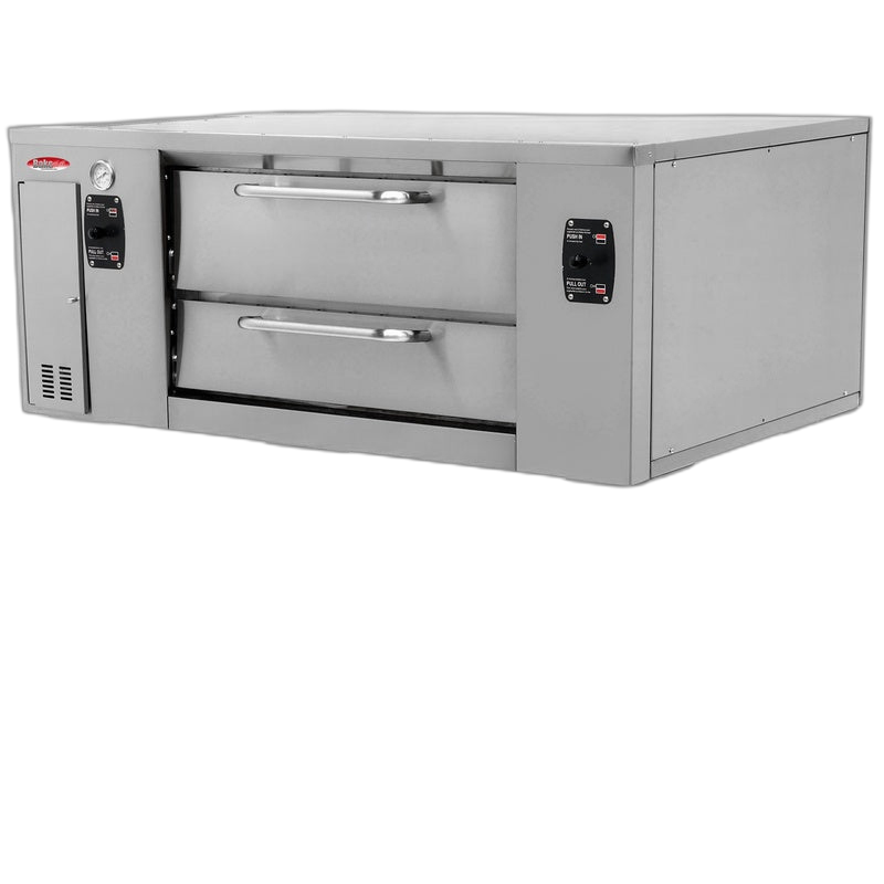 BakeMax BMBPD915 Commercial 54" Single Deck Gas Pizza Stone Deck Oven – Heavy Duty Stainless Steel