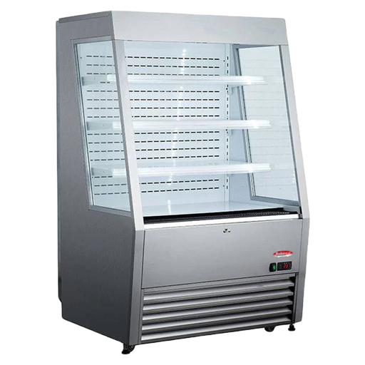 BakeMax BMGGS36 Floor Model 36" Stainless Steel Grab & Go Refrigerated Display Merchandiser.