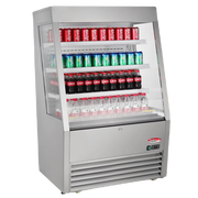 BakeMax BMGGS36 Floor Model 36" Stainless Steel Grab & Go Refrigerated Display Merchandiser.