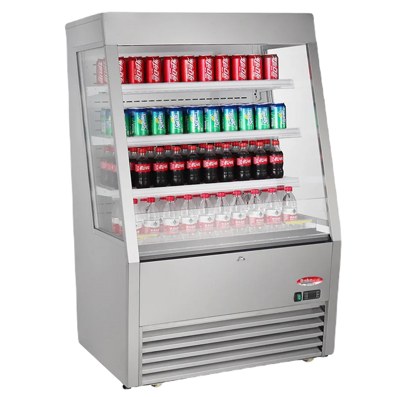 BakeMax BMGGS36 Floor Model 36" Stainless Steel Grab & Go Refrigerated Display Merchandiser.