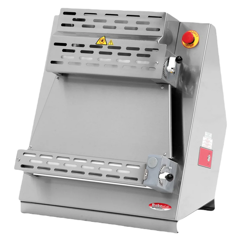 BakeMax BMHA02Y 12” Commercial Countertop Heavy Duty Two-Pass Dough Sheeter.