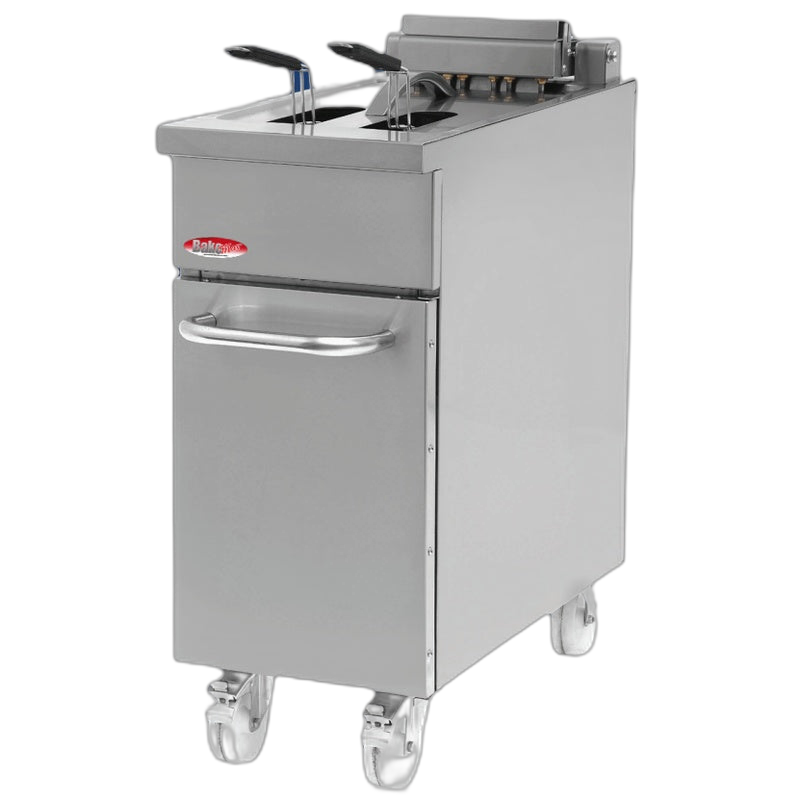 BakeMax BMPLS7FE010 Commercial Electric Floor Fryer – 18L / 40lbs Capacity