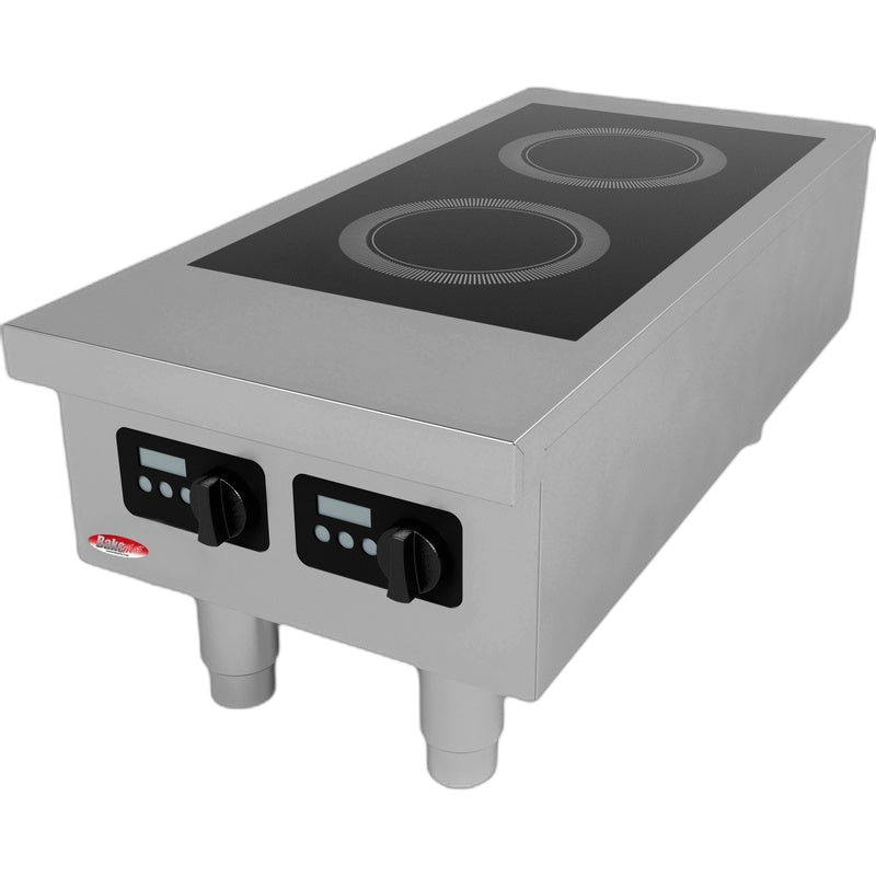 BakeMax BMPLS7IND010 2-Burner Commercial Countertop Induction Cooker, 6000W