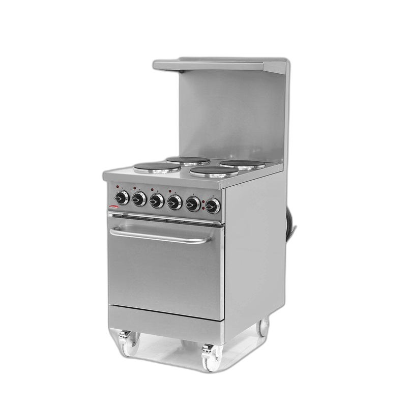 BakeMax BMPLS7KE021 Commercial 24” 4-Burner Electric Range – Heavy Duty Floor Model