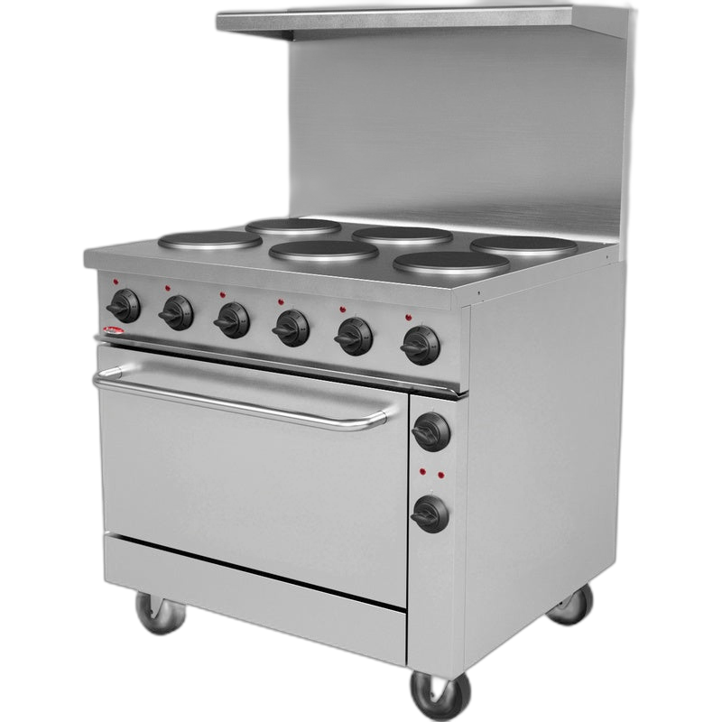 BakeMax BMPLS7KE031 36” 6 Burner Commercial Electric Range with Oven