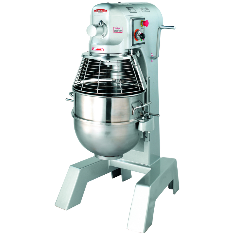 BakeMax BMPM030 Commercial 30 Qt Heavy Duty Floor Planetary Mixer – 3-Speed Electric.