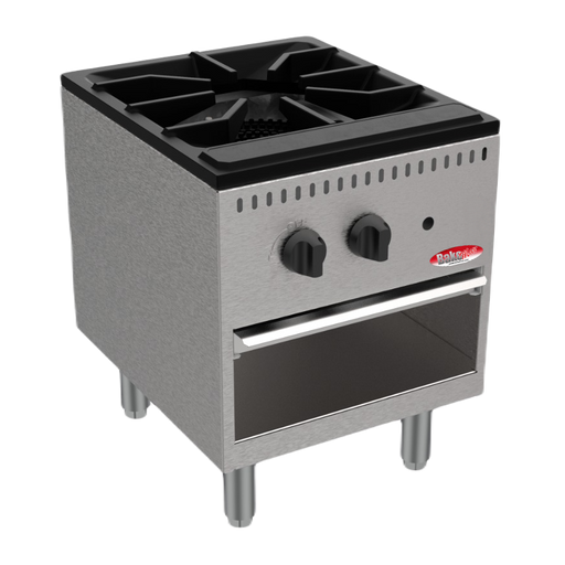BakeMax BASPS001 Commercial Gas Stock Pot Range – Single Burner Countertop | 90,000 BTU.