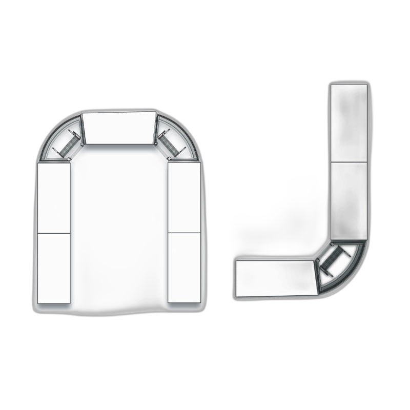 Kool-It KBF-60CD Flat Glass Corner Display Case